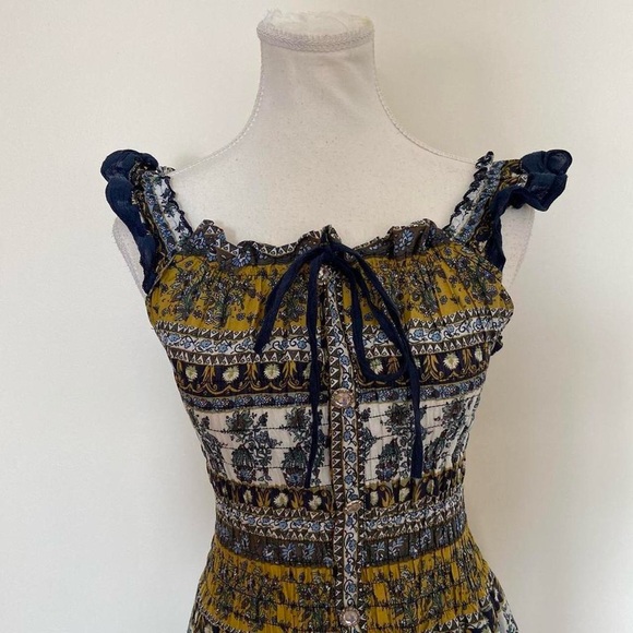 Elegant Navy and Gold Maxi Dress - Picture 6 of 8